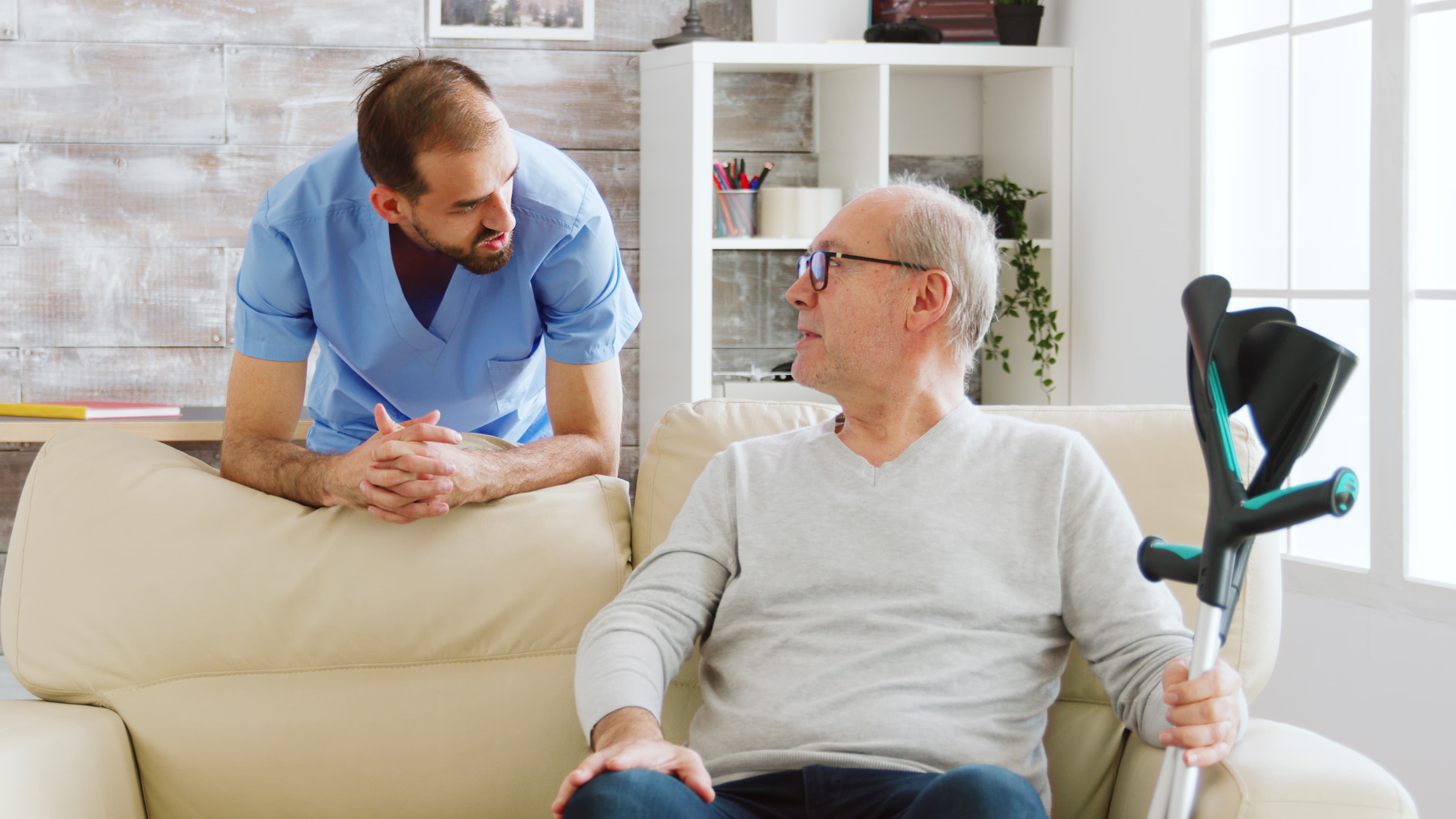 Care manager discussing a personalized care plan with a senior